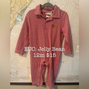 Jelly Bean Red Striped Kids One Piece